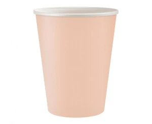 Kubeczki papierowe jednokolorowe jasnoróżowe 250 ml 6 szt.