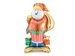 Stojący balon foliowy Mikołaj, 63x106 cm, balon świąteczny rekwizyt na sesje zdjęciowe