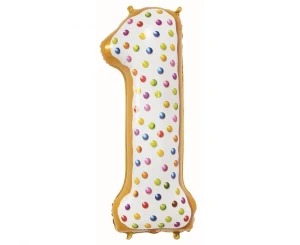 Balon foliowy Cyfra 1, ciasteczko, 78 cm