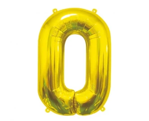 Balon foliowy Cyfra 0 złoty 85 cm