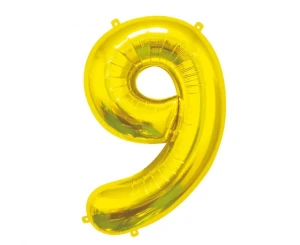 Balon foliowy Cyfra 9 złoty 85 cm