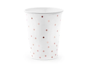 Kubeczki papierowe kropki białe 260 ml 6 szt.