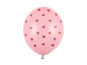 Balon lateksowy Walentynki serduszka różowy 29 cm