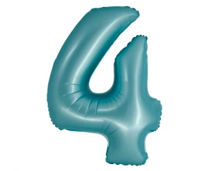 Balon foliowy Smart, Cyfra 4, j. niebieska matowa, 76 cm