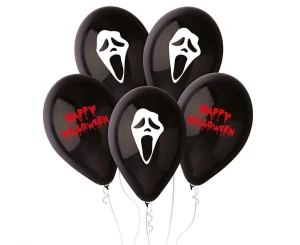 Balony lateksowe Premium Straszne Halloween czarne 30 cm 5 szt.