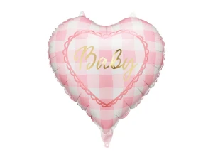 Balon foliowy Baby Serce jasnoróżowy 35 cm
