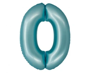 Balon foliowy Smart Cyfra 0 matowy jasnoniebieski 76 cm