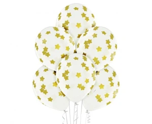 Balony lateksowe Stars przezroczyste 29 cm 6 szt.