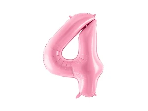 Balon foliowy Cyfra 4 różowy 86 cm
