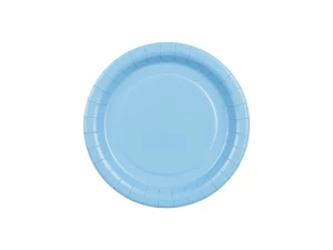 Talerzyki papierowe jasny niebieskie 18 cm 6 szt.