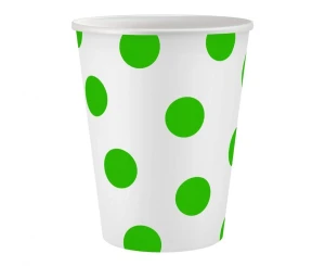 Kubeczki papierowe białe Groszki pistacjowe 250 ml 6 szt.
