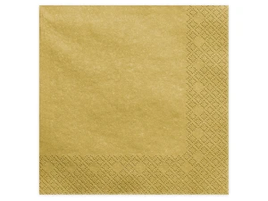 Serwetki papierowe trójwarstwowe złote metaliczne 40 x 40 cm 20 szt.