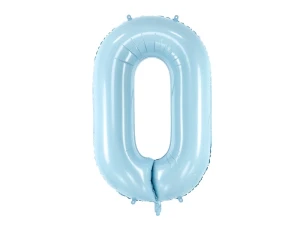 Balon foliowy Cyfra 0 jasnoniebieski 86 cm