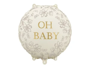 Balon foliowy Baby Shower pastylka Oh Baby 35 x 35 cm