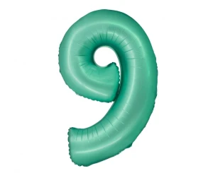 Balon foliowy Smart Cyfra 9 matowy miętowy 76 cm