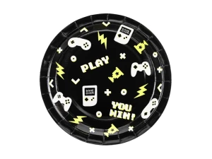 Talerzyki papierowe Gamepad 23 cm 6 szt.