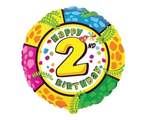 Balon foliowy 2 urodziny Happy 2 Birthday 45 cm