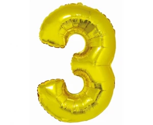 Balon foliowy Smart Cyfra 3 złoty 76 cm