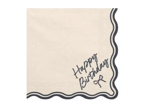 Serwetki papierowe Happy Birthday Kokarda 33 x 33 cm 12 szt.
