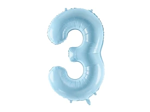 Balon foliowy Cyfra 3 jasnoniebieski 86 cm