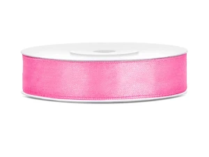 Tasiemka satynowa różowa 12 mm 25 m