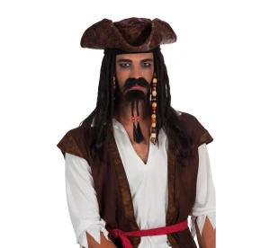 Zestaw wąsy i broda Pirata czarny
