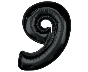 Balon foliowy Smart Cyfra 9 czarny 92 cm