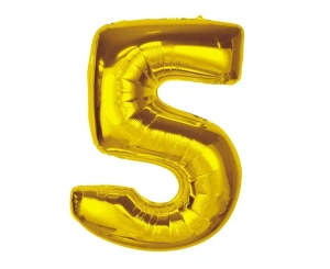 Balon foliowy Smart Cyfra 5 złoty 92 cm