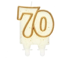 Świeczka Cyfra 70 kontur złota