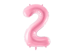 Balon foliowy Cyfra 2 różowy 86 cm