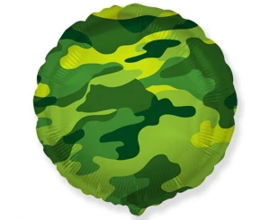 Balon foliowy okrągły moro zielony 45 cm