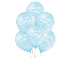 Balony lateksowe Chrzest Święty niebieskie 29 cm 6 szt.