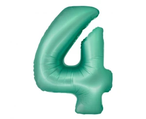 Balon foliowy Smart Cyfra 4 matowy miętowy 76 cm