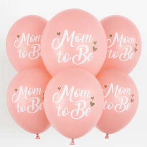 Balon lateksowy Baby Shower Mom to Be Pale Pastel różowy 30 cm 6 szt.