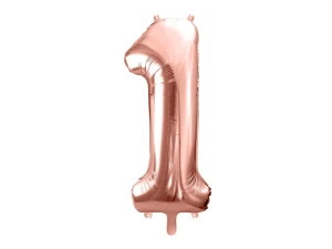 Balon foliowy Cyfra 1 różowe złoto 86 cm