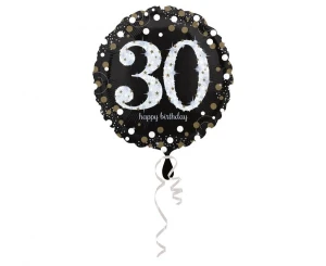 Balon foliowy 30 urodziny Sparkling 30 Birthday okrągły 45 cm