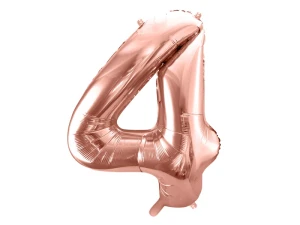 Balon foliowy Cyfra 4 różowe złoto 86 cm