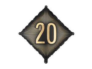 Balon foliowy 20 urodziny Happy 20 Birthday 46 x 46 cm