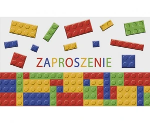 Zaproszenie Z 160x95 nr 47071 Dziecięce - Chłopiec, Dziewczynka, Klocki, 10 szt.