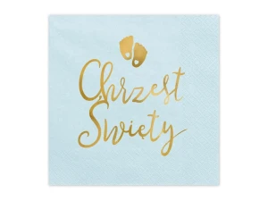 Serwetki papierowe Chrzest Święty 33 x 33 cm jasnoniebieskie 12 szt.