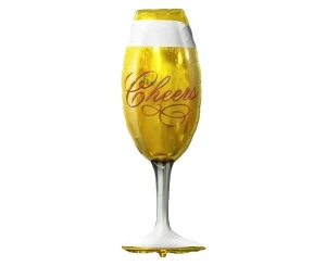 Balon foliowy Kieliszek Cheers złoty 22 x 73 cm