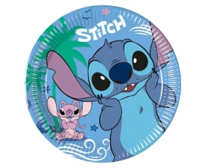 Talerzyki papierowe Stitch i Angel 20 cm 8 szt.
