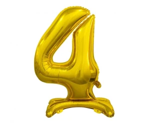 Balon foliowy Cyfra stojąca 4 złoty 74 cm