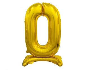 Balon foliowy Cyfra stojąca 0 złoty 74 cm
