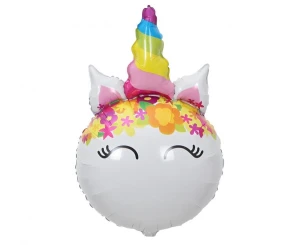 Balon foliowy Jednorożec z kwiatami 64 x 41 cm