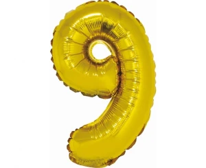 Balon foliowy Cyfra 9 złoty 35 cm
