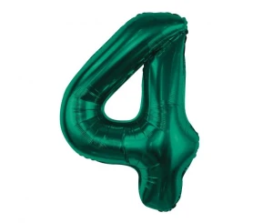 Balon foliowy Cyfra 4 butelkowa zieleń 85 cm