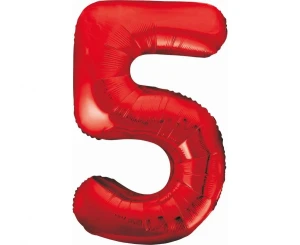 Balon foliowy Cyfra 5 czerwony 85 cm