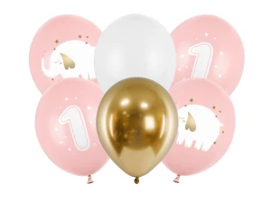 Balony lateksowe Roczek Baby pink 30 cm 6 szt.