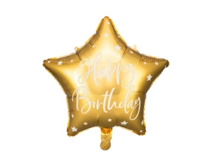 Balon foliowy Happy Birthday złoty 40 cm
